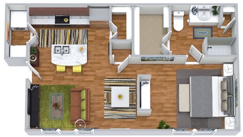 Floor plan for studio, 1 bath, 659 sqft